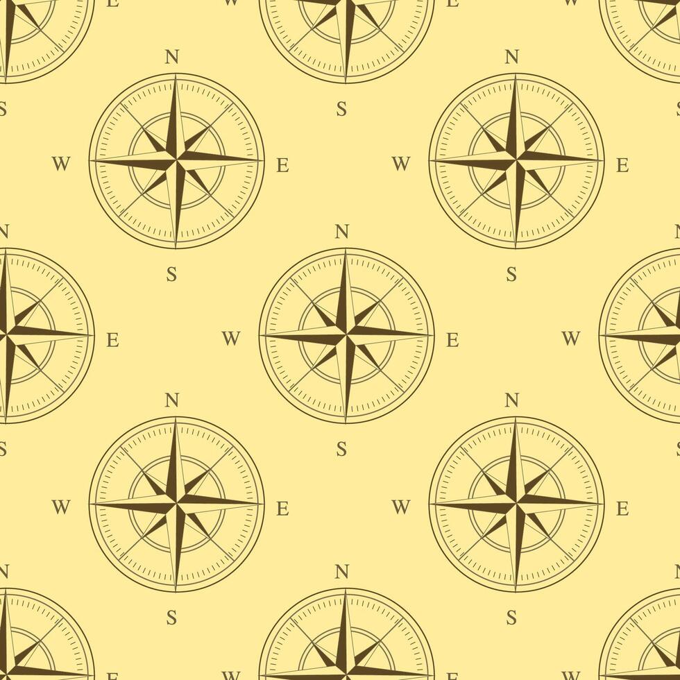 Travel Pattern Compass. Seamless graphic for textiles, wallpapers, backgrounds. vector