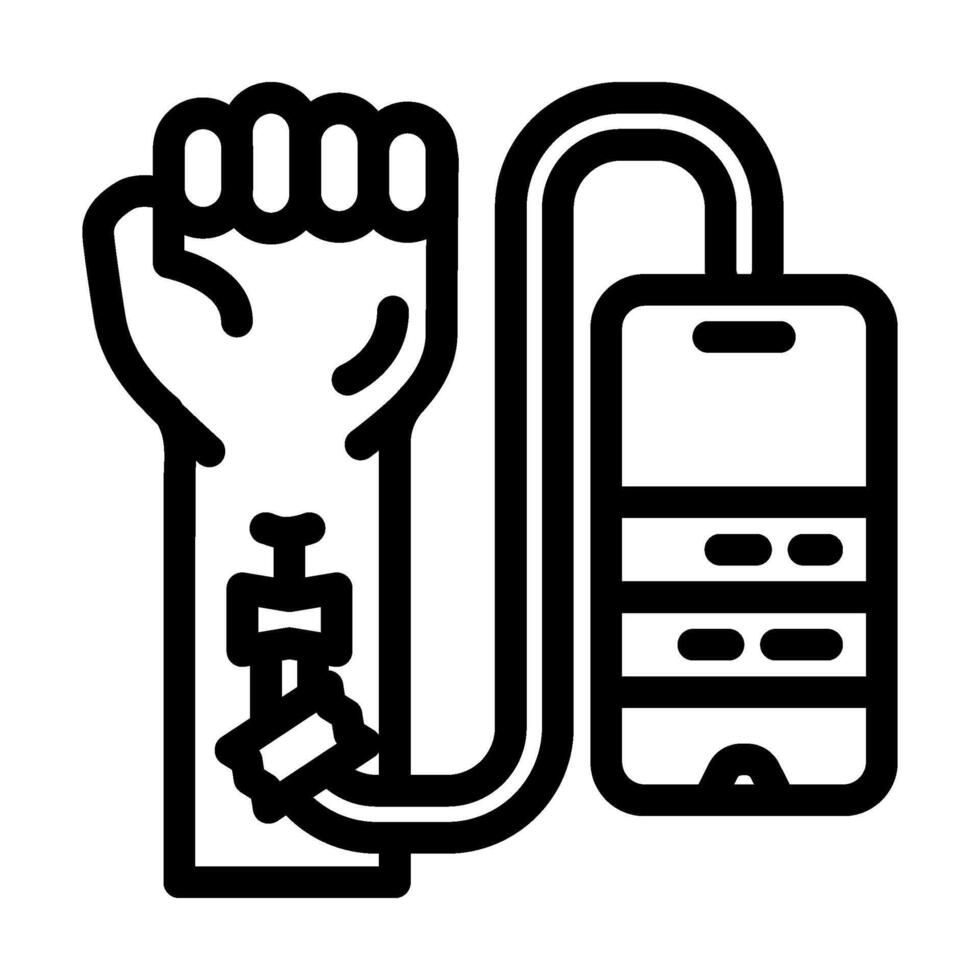 tech junkie tech enthusiast line icon illustration vector
