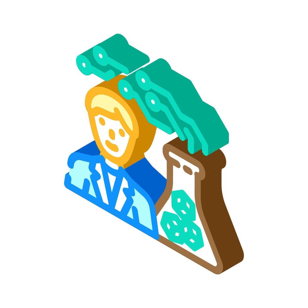 cyber explorer tech enthusiast isometric icon illustration vector