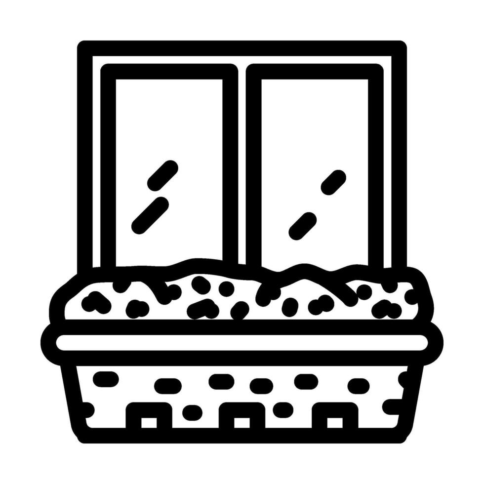 window boxes urban gardening line icon illustration vector