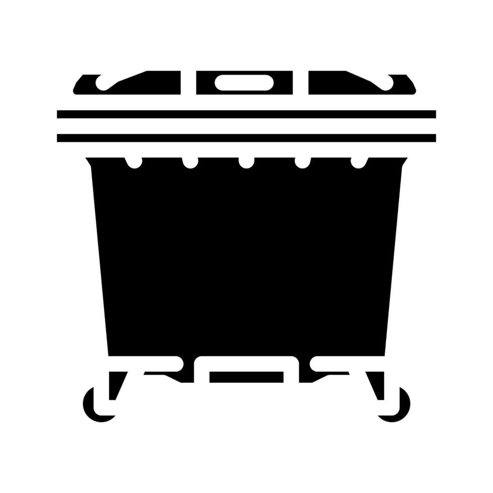 green bin waste sorting glyph icon illustration vector