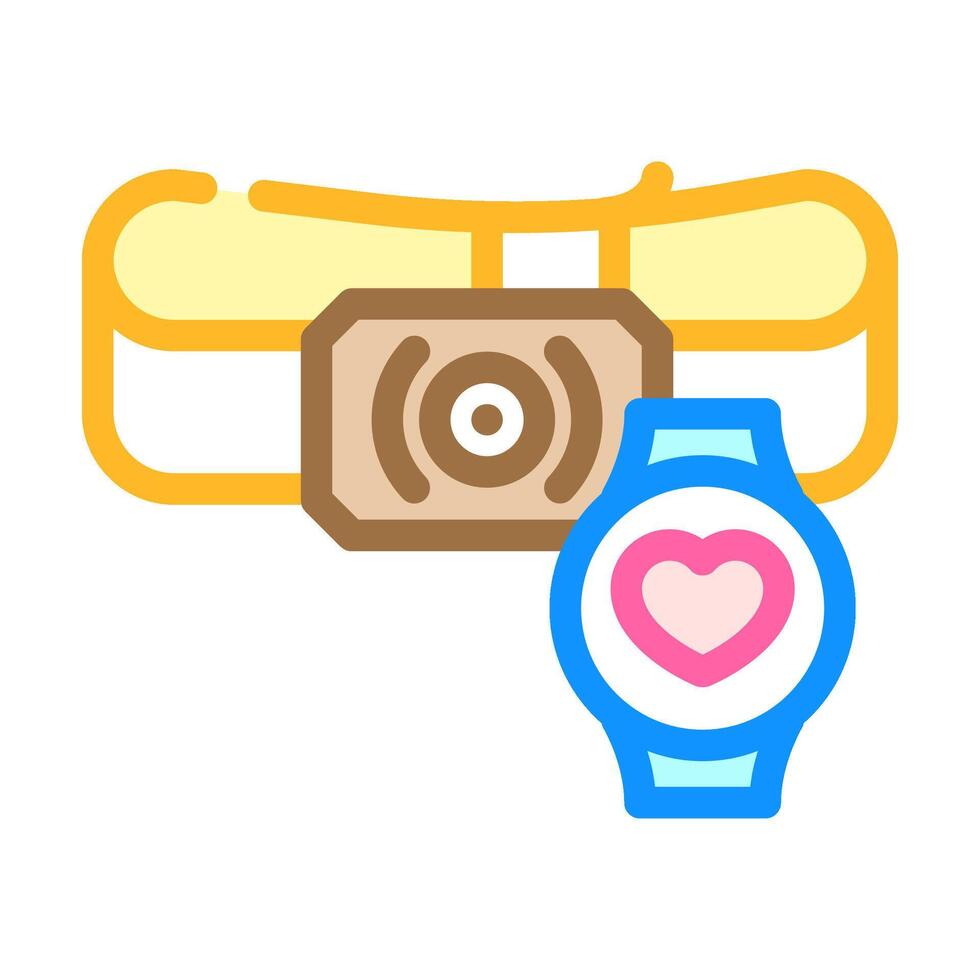 wearable fitness tech enthusiast color icon illustration vector