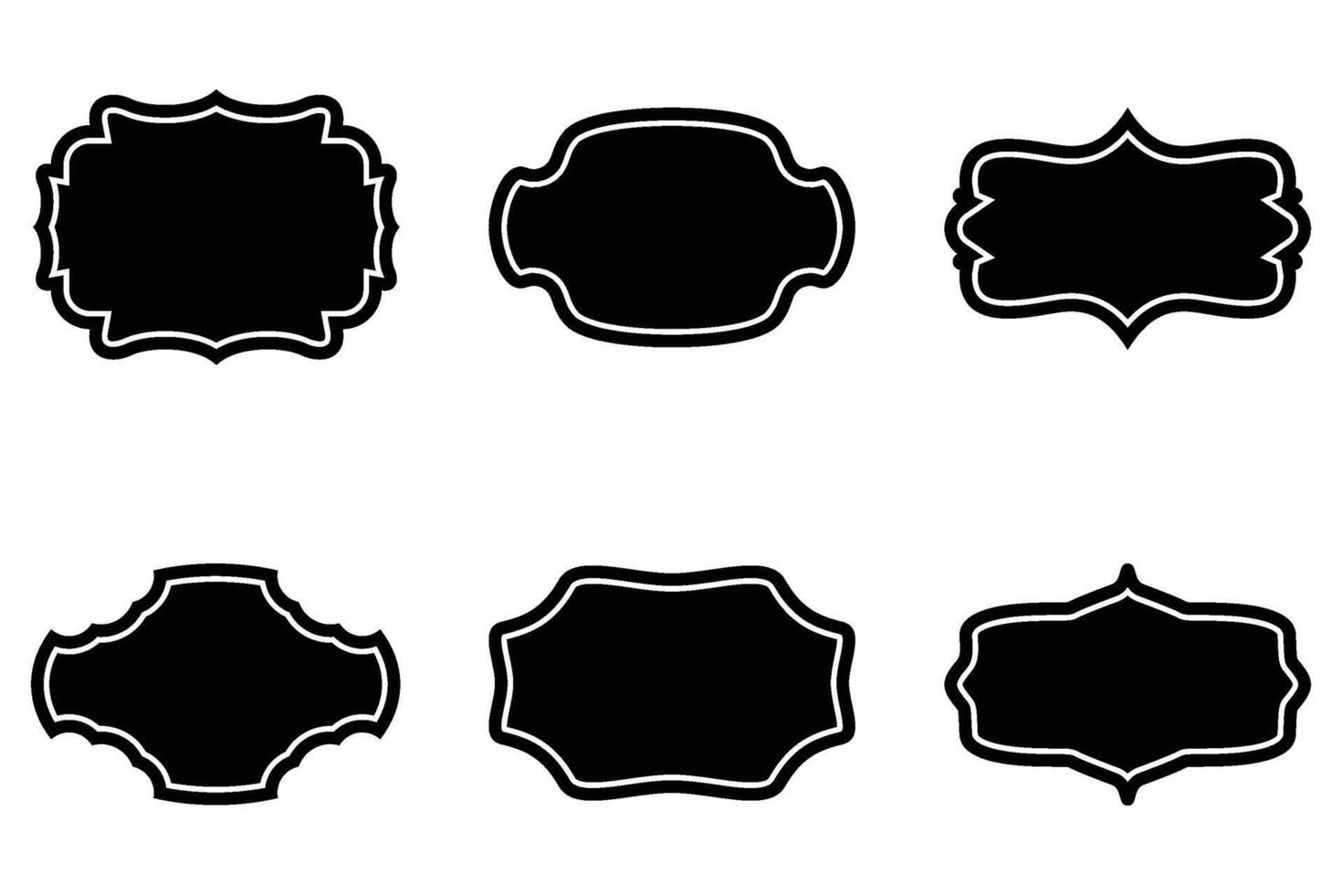 Label Frame Shape Glyph with line pictogram symbol visual illustration Set vector