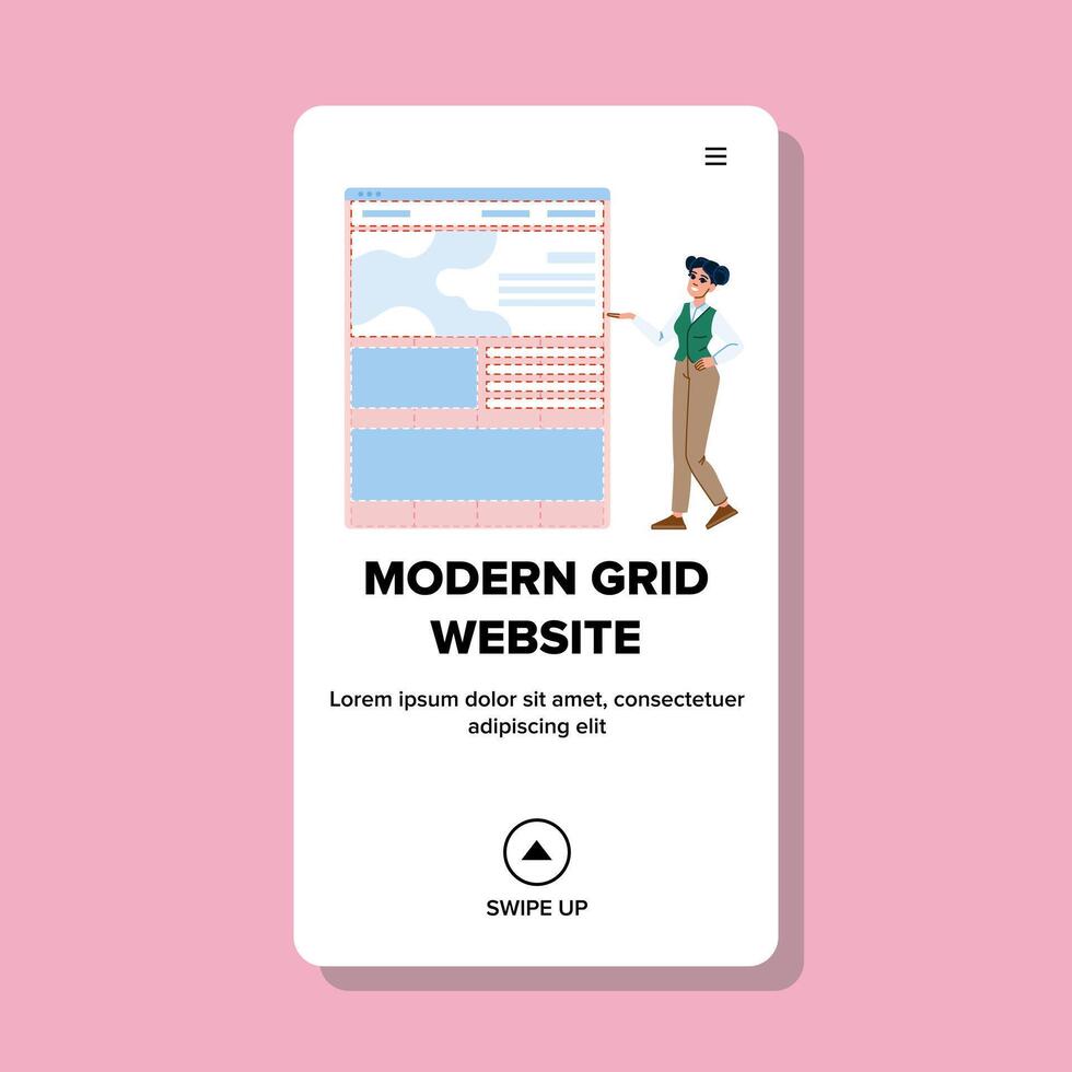 interactive modern grid website vector