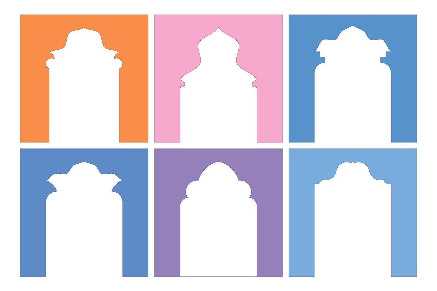 Islamic Arch Design Glyph Inverted Colerful Filled silhouettes Design pictogram symbol visual illustration vector