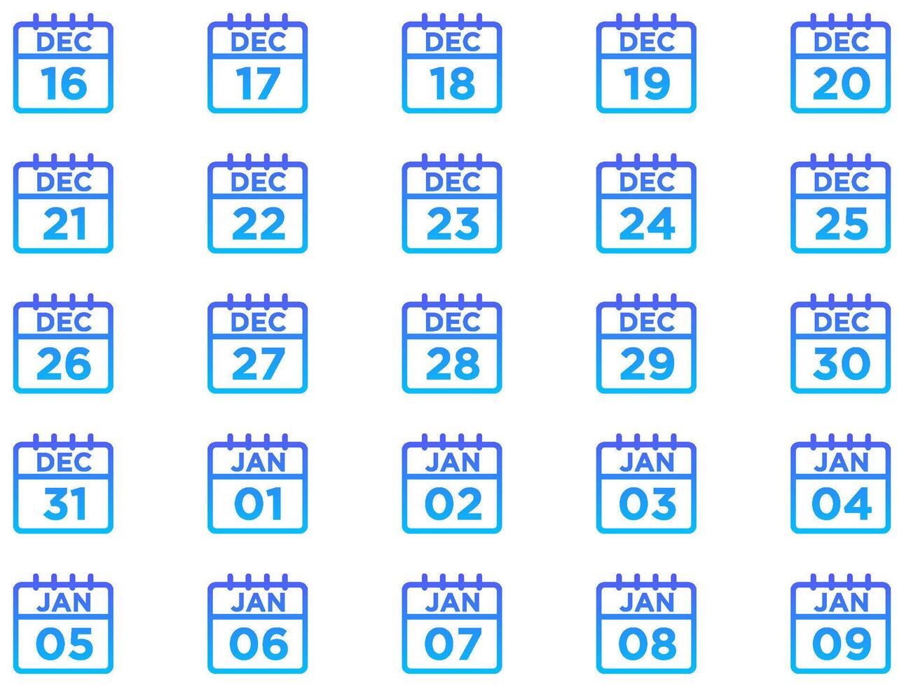 Calendar Line Gradient Icon pictogram symbol visual illustration Set vector