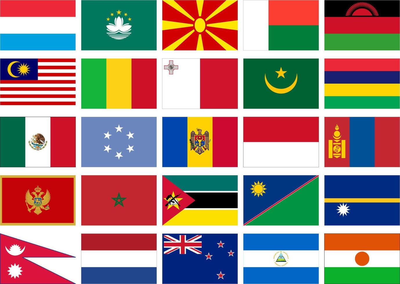 mundo bandera plano icono pictograma símbolo visual ilustración conjunto vector