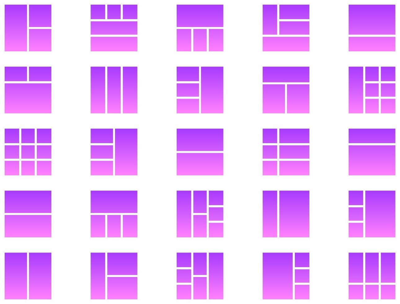 Layout Glyph Gradient Icon pictogram symbol visual illustration Set vector