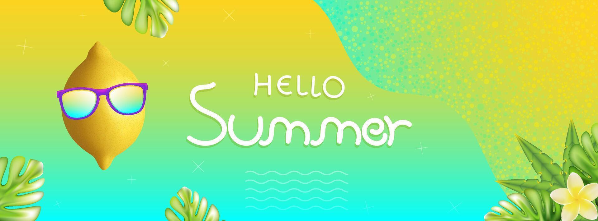 Hello summer abstract background, summer sale banner, poster design, illustration vector