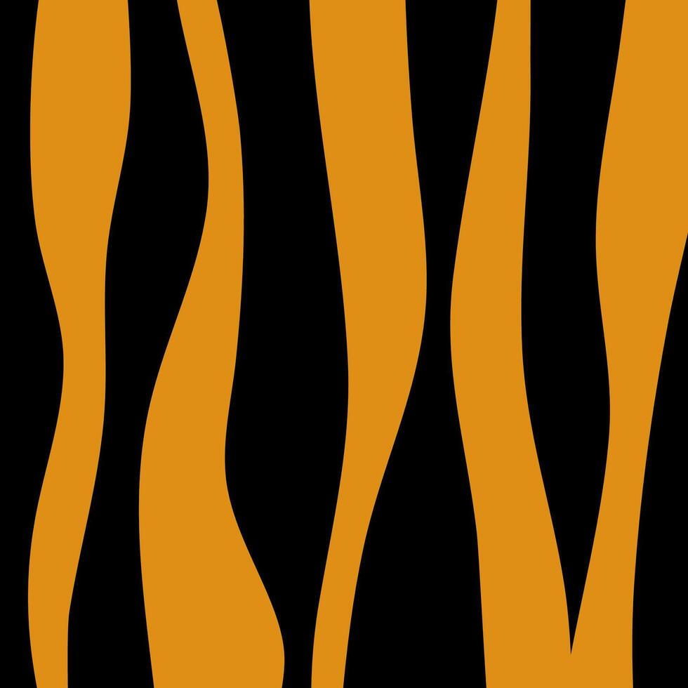 Ninth Abstract minimalist wavy line orange. Printable wall art illustration. Tiger line skin background. orange and black art monochrome vector