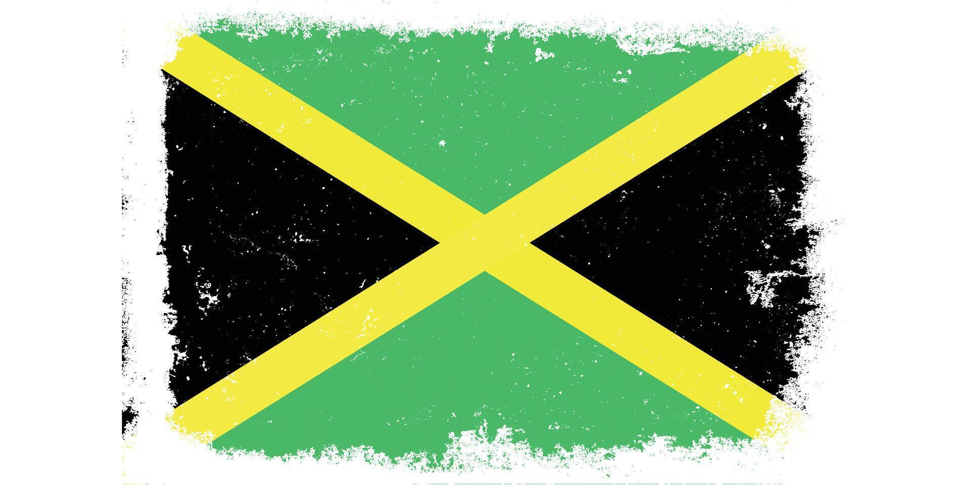 Vintage flat design grunge Jamaica flag background vector