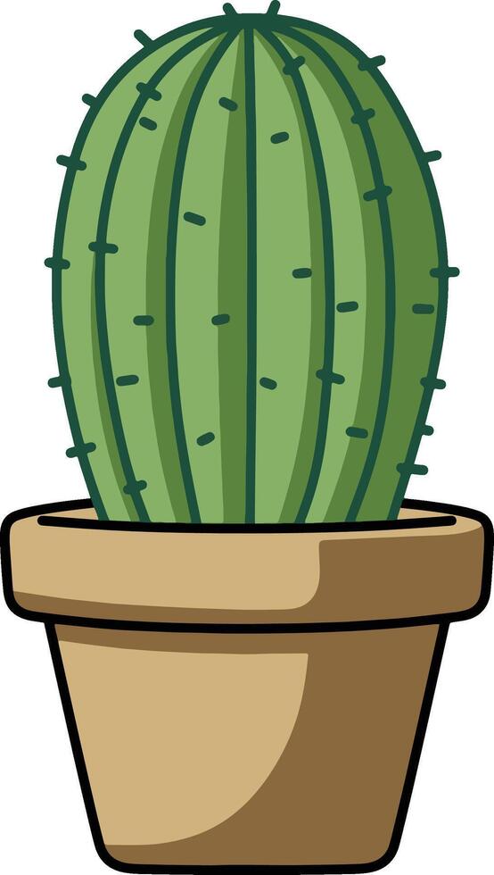 Cactus cartoon illustration vector