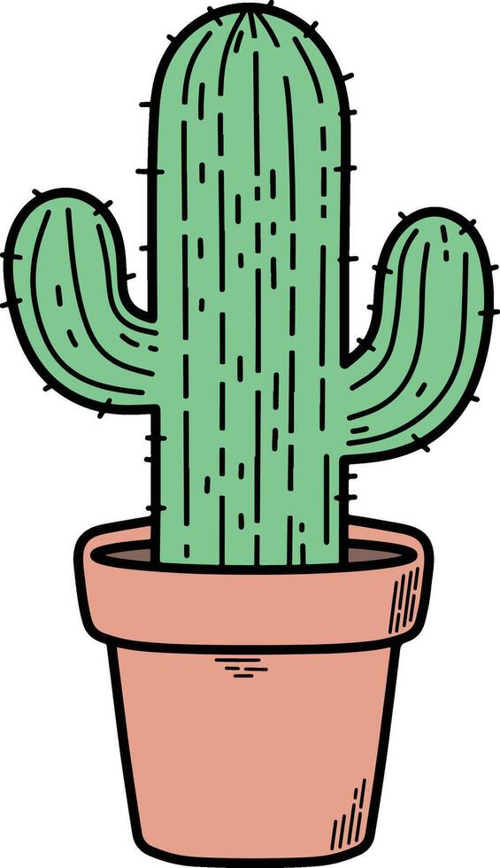 Cactus cartoon illustration vector