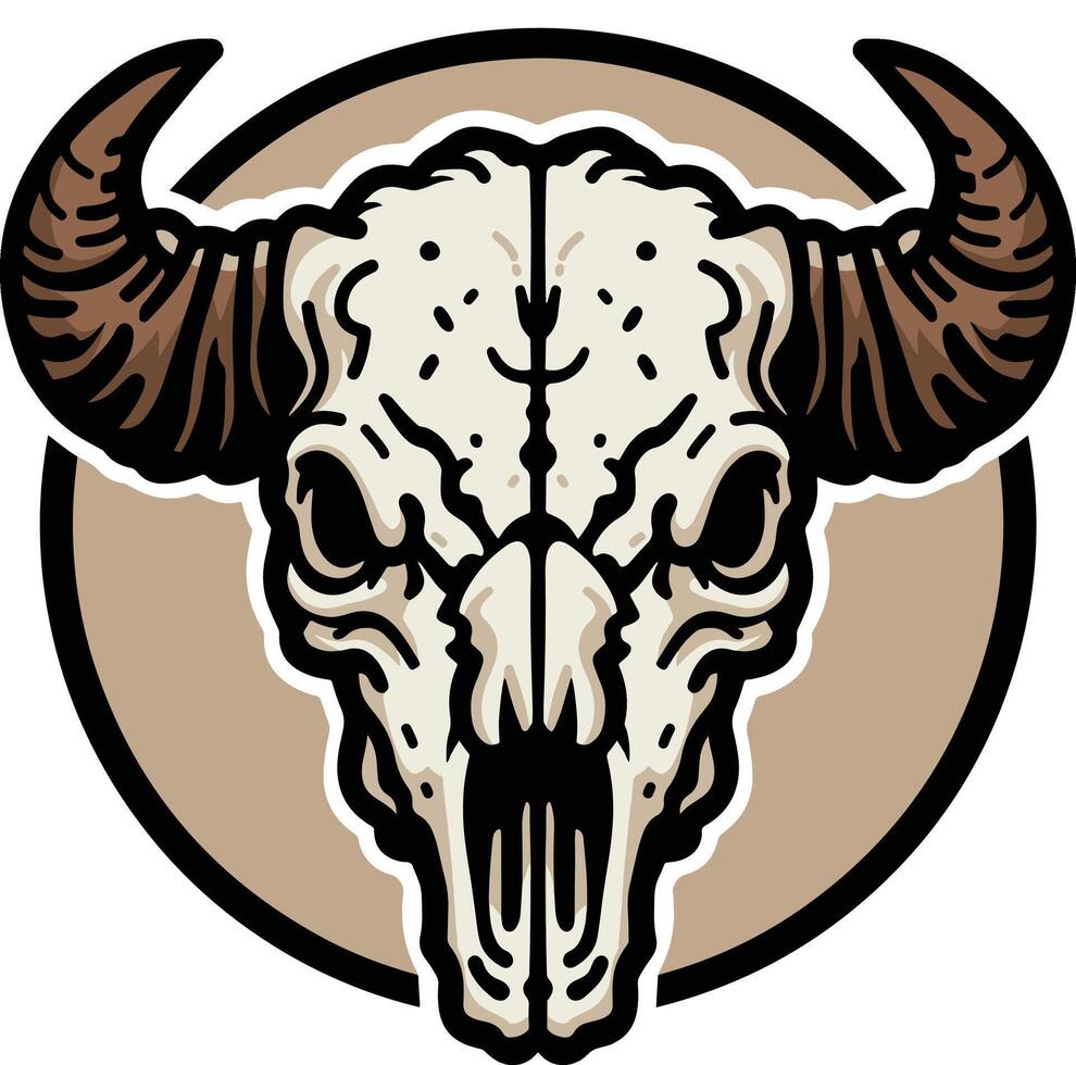bisonte cráneo ilustración vector