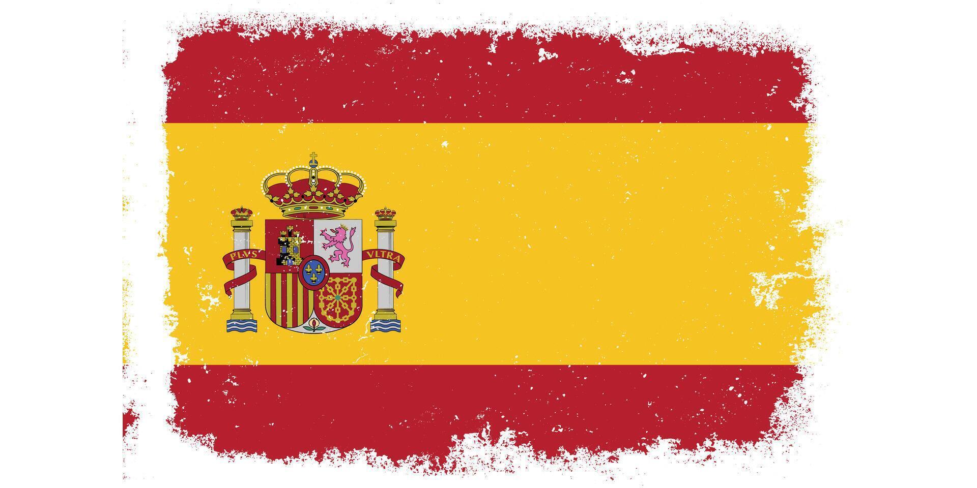 Clásico plano diseño grunge España bandera antecedentes vector