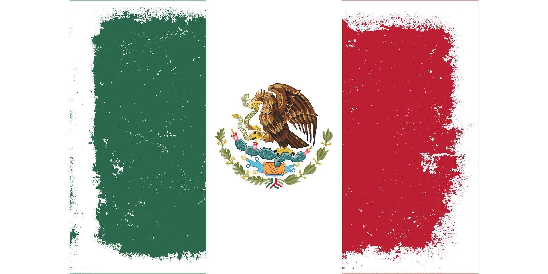 plano diseño grunge mexico bandera antecedentes vector