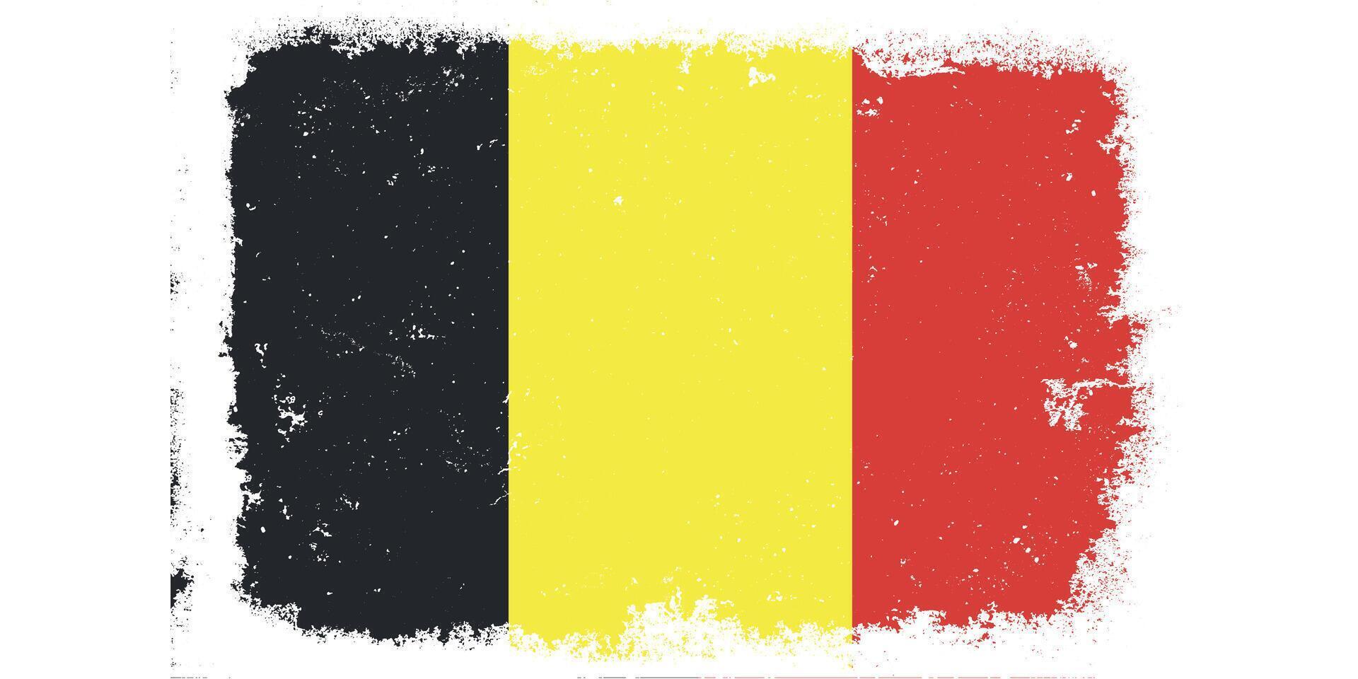 Clásico plano diseño grunge Bélgica bandera antecedentes vector