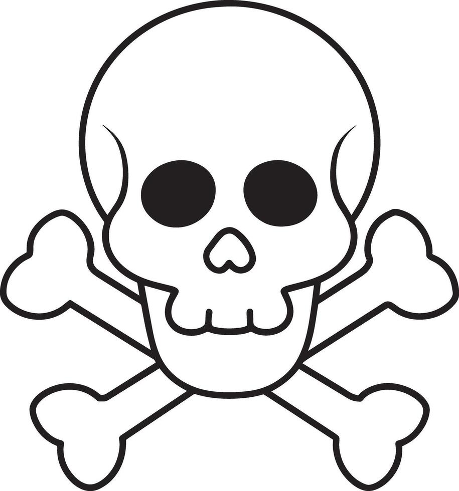 Skull and crossbones icon on white background. illustration. vector