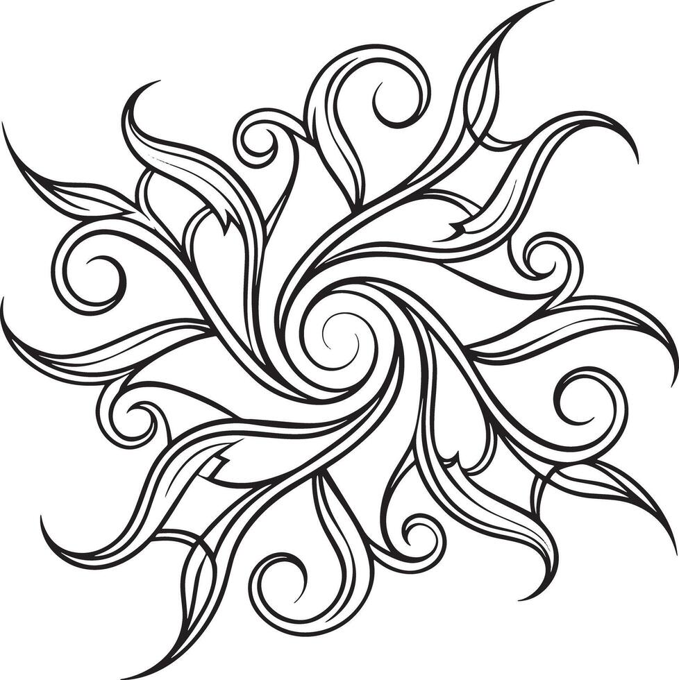 Decorative floral element with swirls. illustration vector