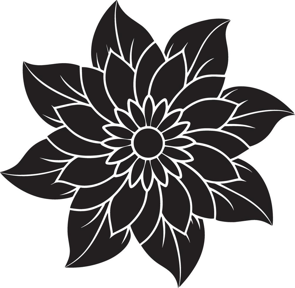 Black and white mandala flower on a white background. illustration. vector