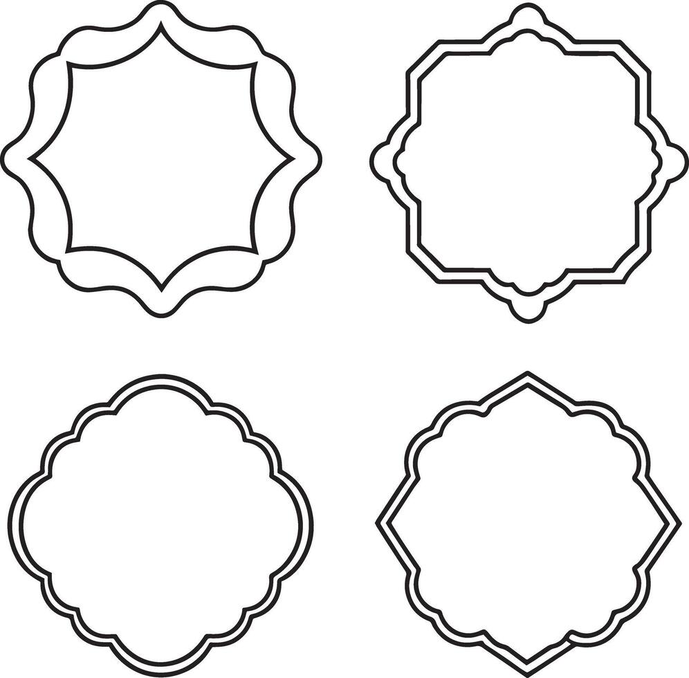 Set of vintage frames on a white background. illustration for your design vector