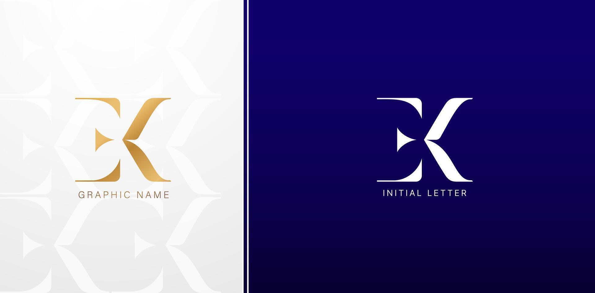 EK initials letters monogram logos designs symbol for business cards elements, branding company identity, advertisement materials golden foil, collages prints, ads campaigns, wedding invitations signs vector