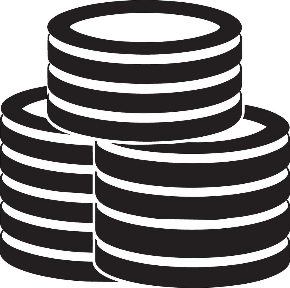 Stack of coins icon. Simple illustration of stack of coins icon for web vector