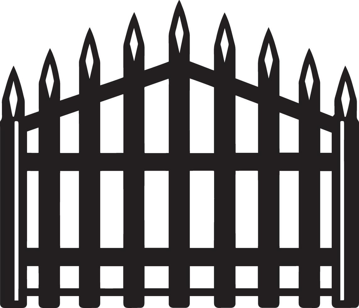 Black silhouette of a fence on a white background. illustration. vector