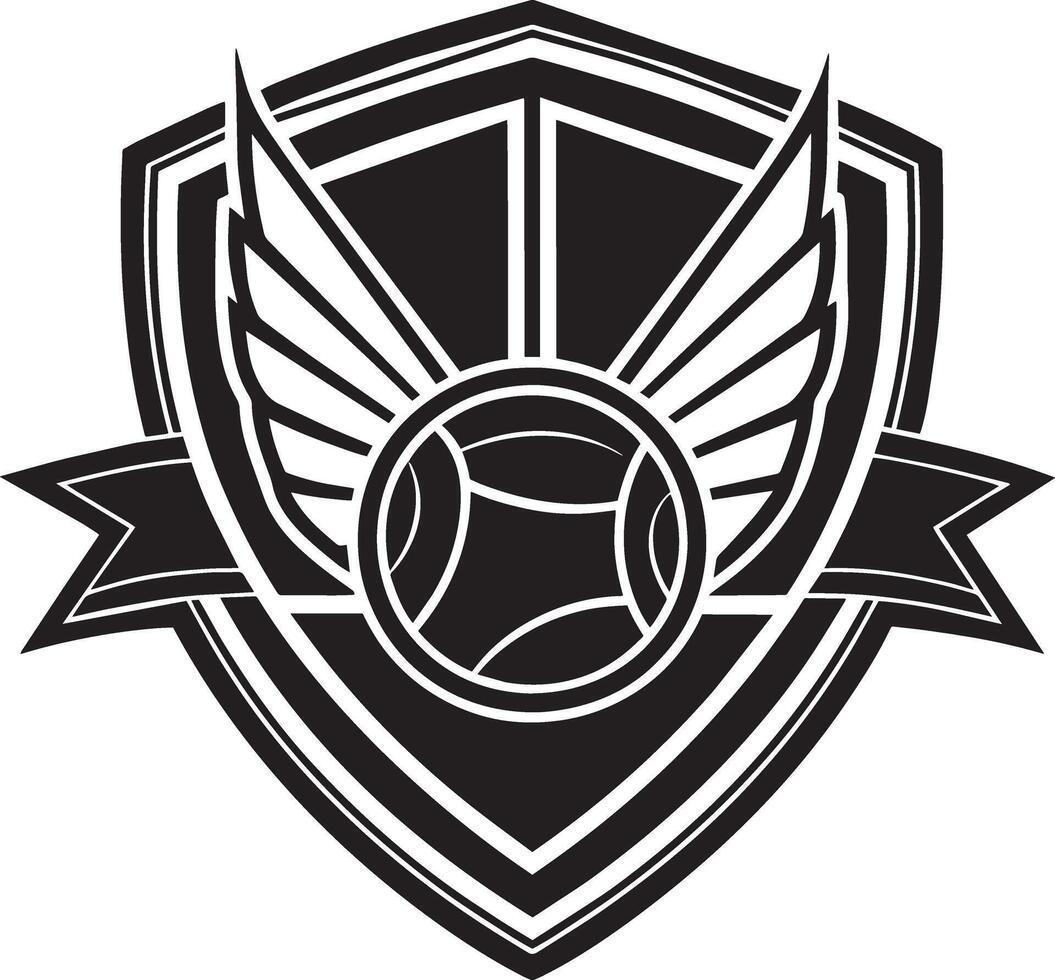 Deportes logo. negro y blanco ilustración. vector