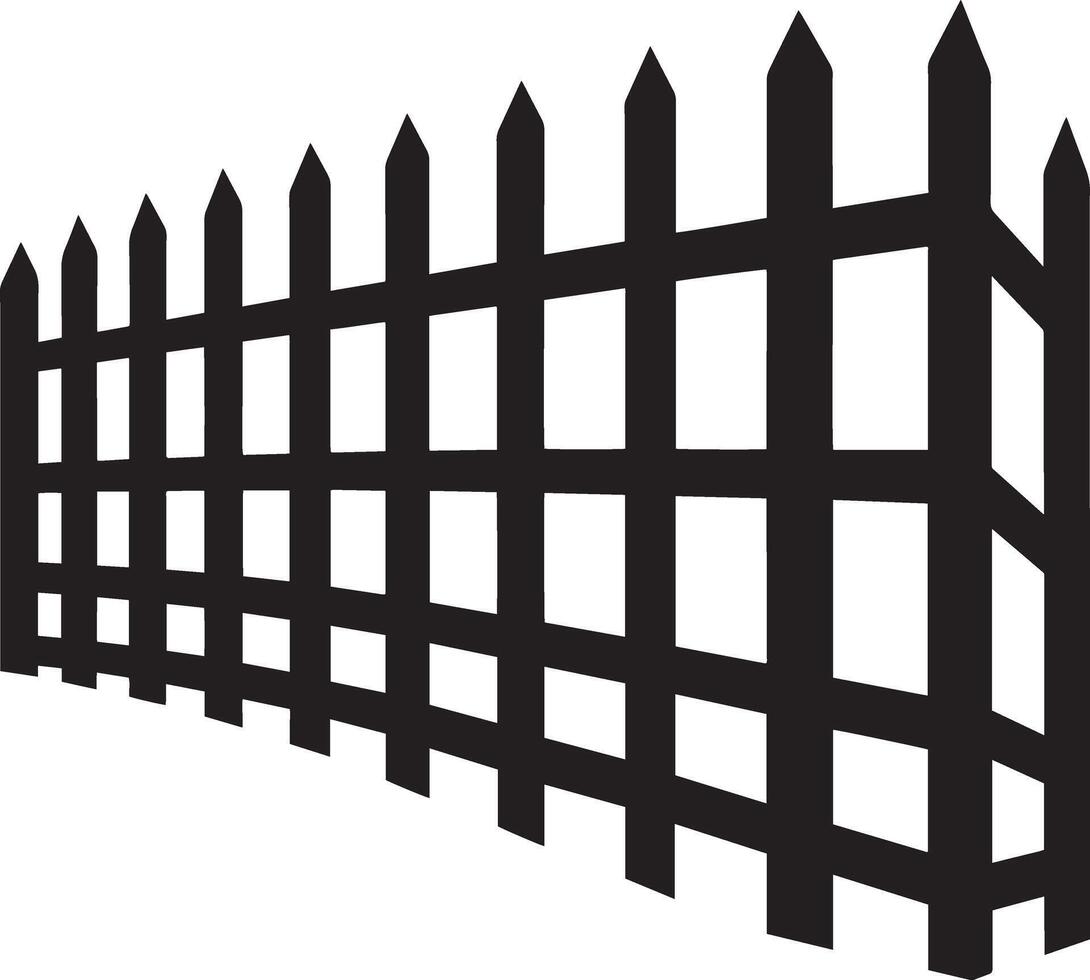Black silhouette of a fence on a white background. illustration. vector