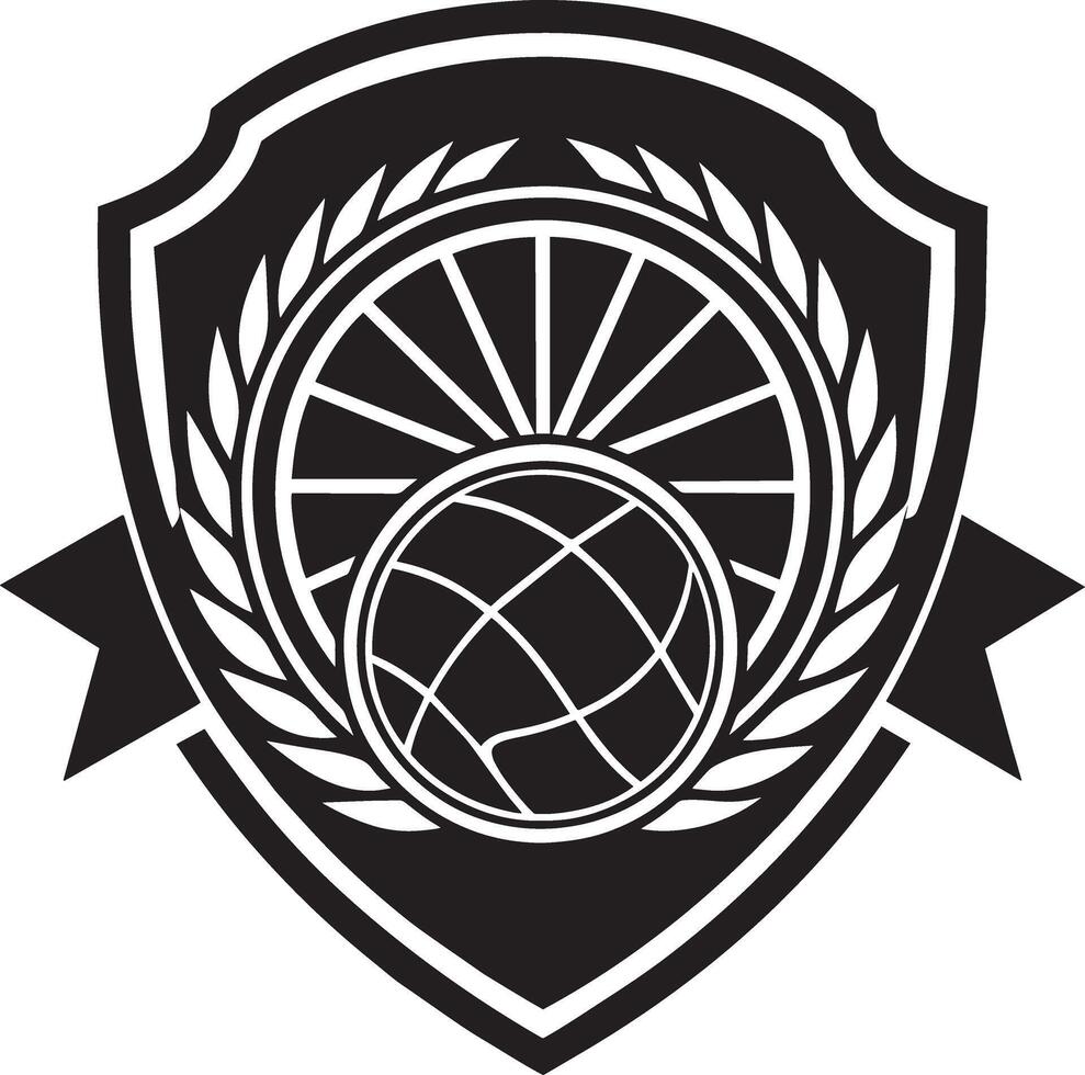 Sports Logo. Black and White Illustration. vector