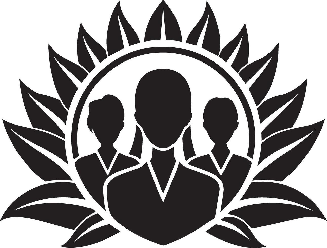 Group of business people logo. Black and white illustration on white background. vector