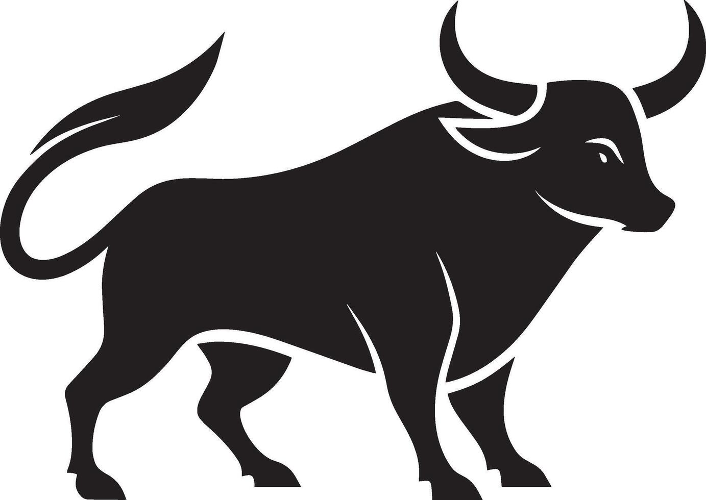 toro icono aislado en blanco antecedentes. negro y blanco ilustración. vector