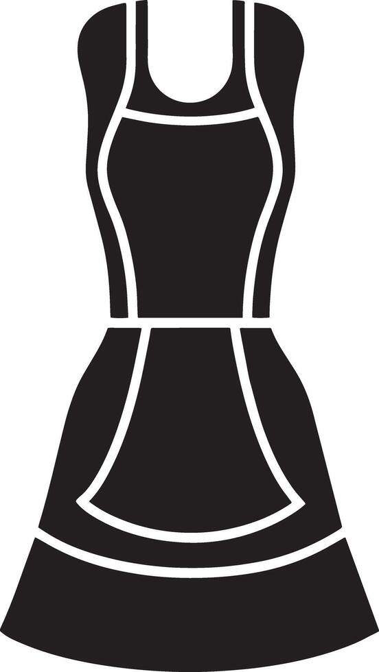 minimal female apron icon silhouette vector