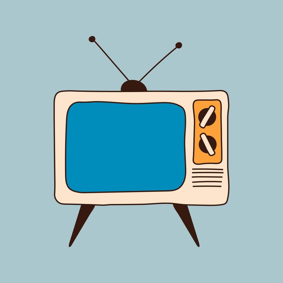 Old retro tv. Isolated on background. Cinema icon in flat style vector