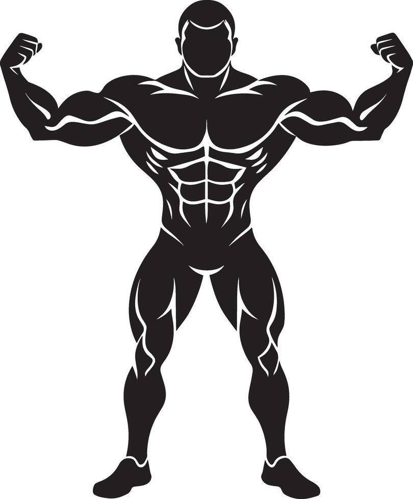 Bodybuilder. Muscular man. Fitness and bodybuilding concept. illustration vector