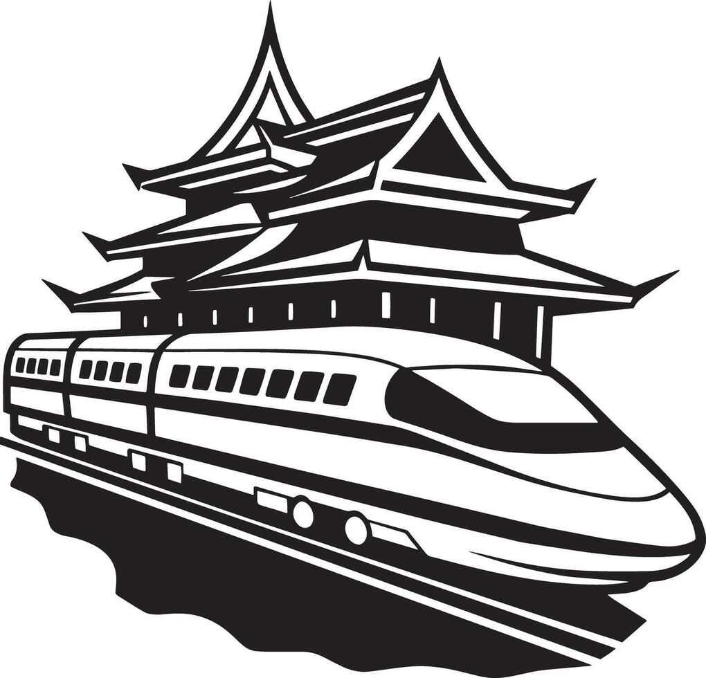 japoneses bala tren icono clipart silueta aislado en blanco antecedentes vector