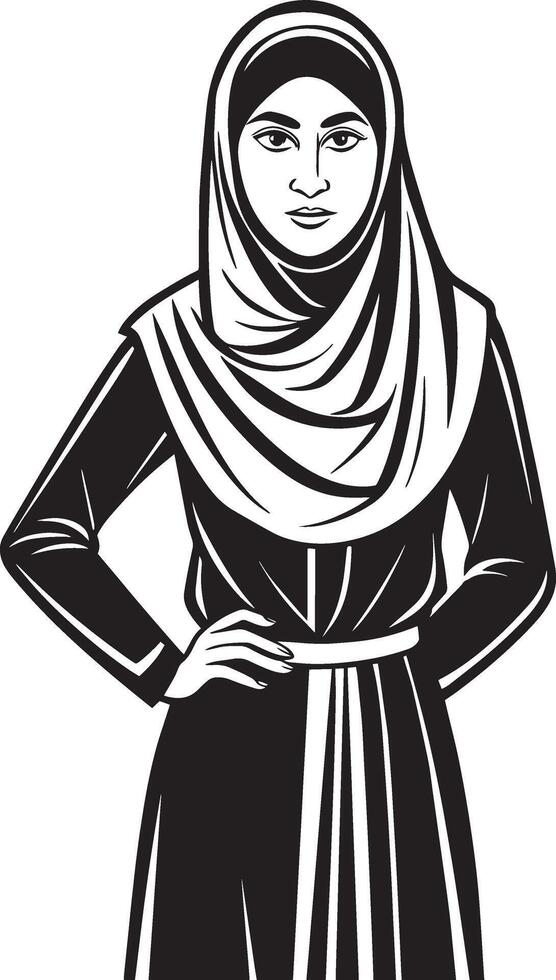 Beautiful muslim woman in hijab. Isolated in white background illustration. vector