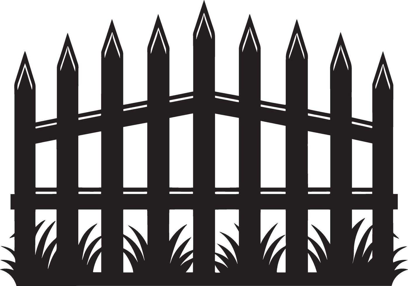 Black silhouette of a fence on a white background. illustration. vector