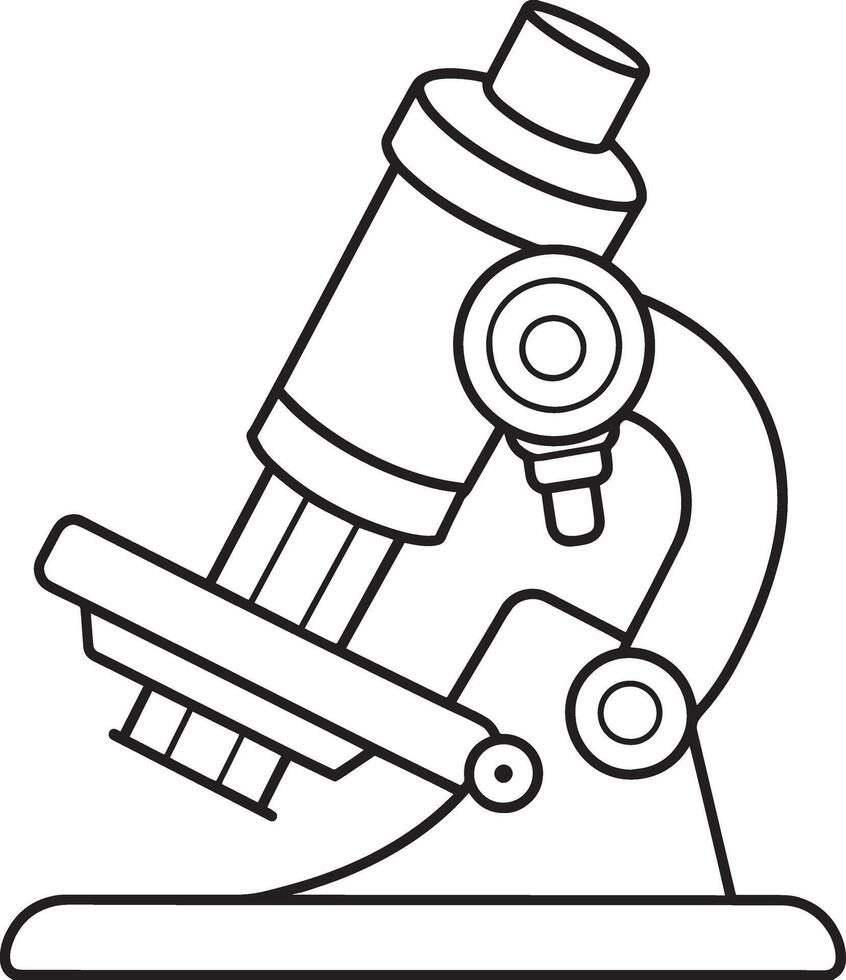 Microscope icon. Outline illustration of microscope icon for web vector