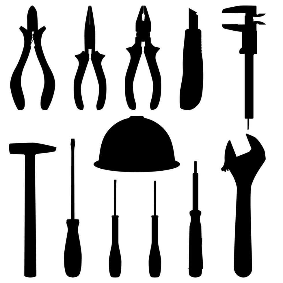 Work tools silhouettes 44797322 vector art at vecteezy