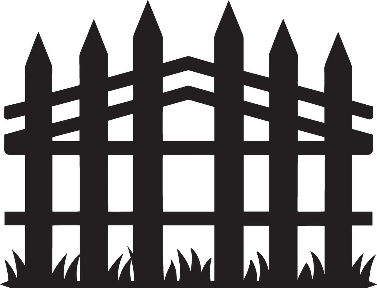 Black silhouette of a fence on a white background. illustration. vector