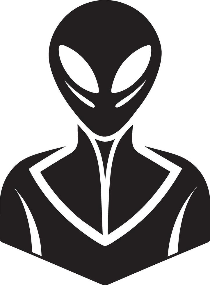illustration of a black alien isolated on a white background. Alien icon vector