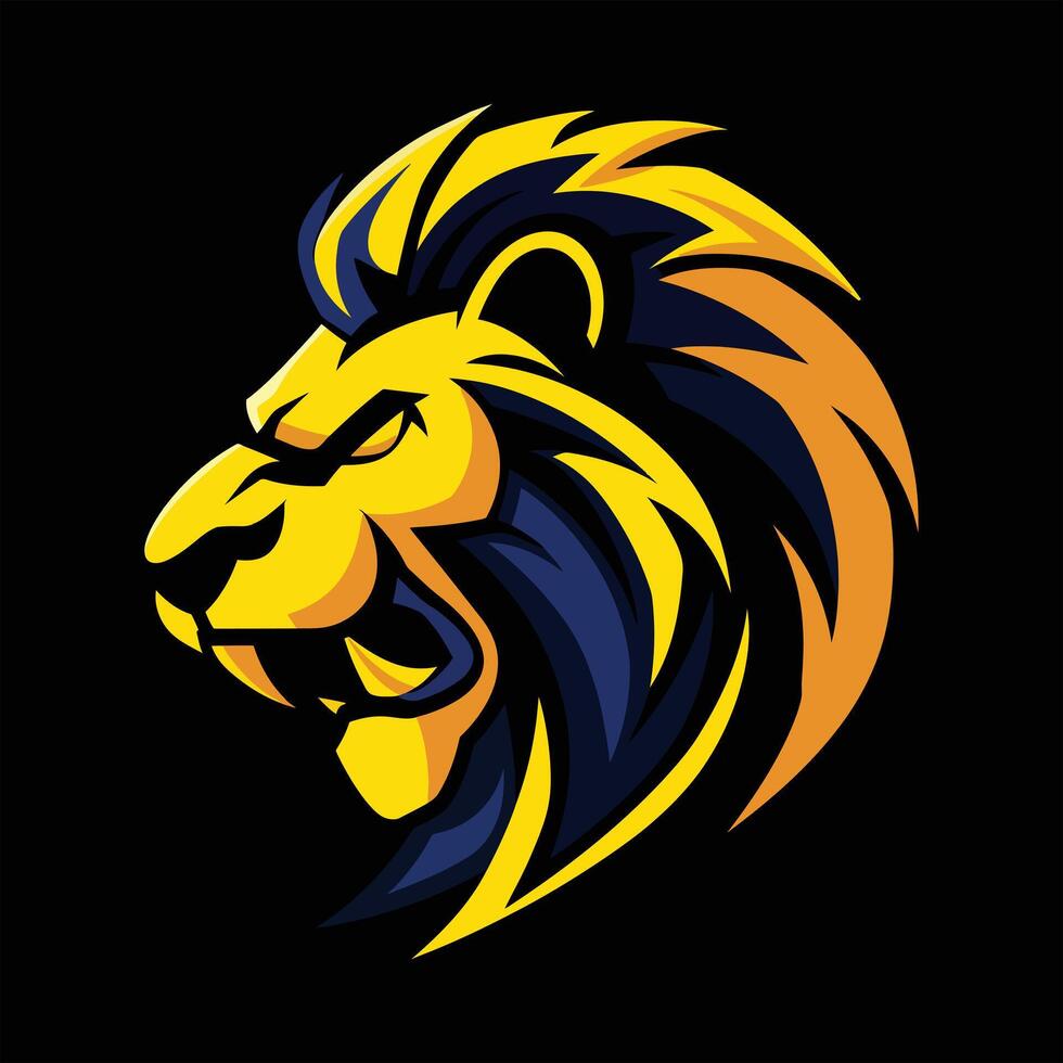 Animal logo silhouette of a roaring lion vector