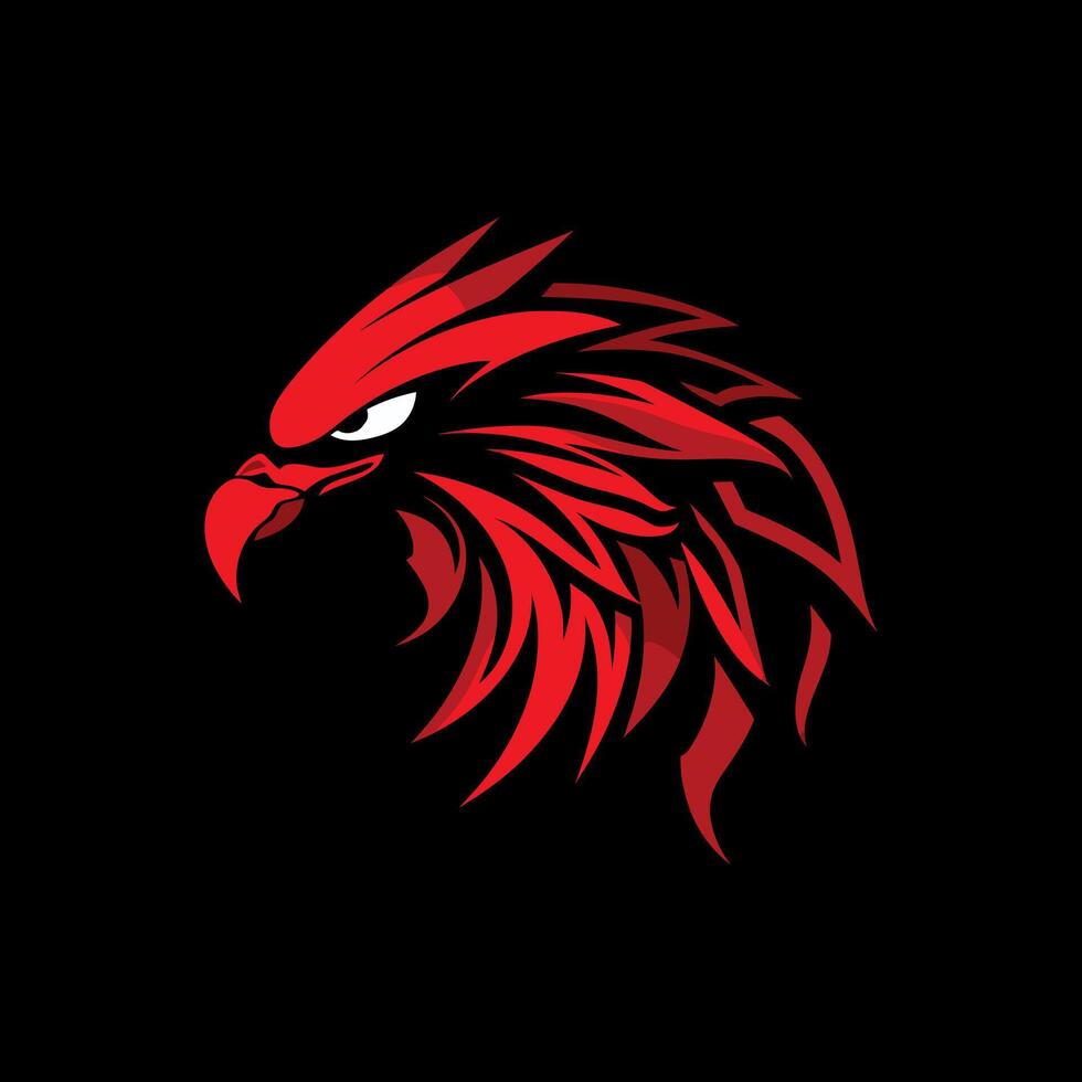 Eagle mascot Side-facing simple line art vector