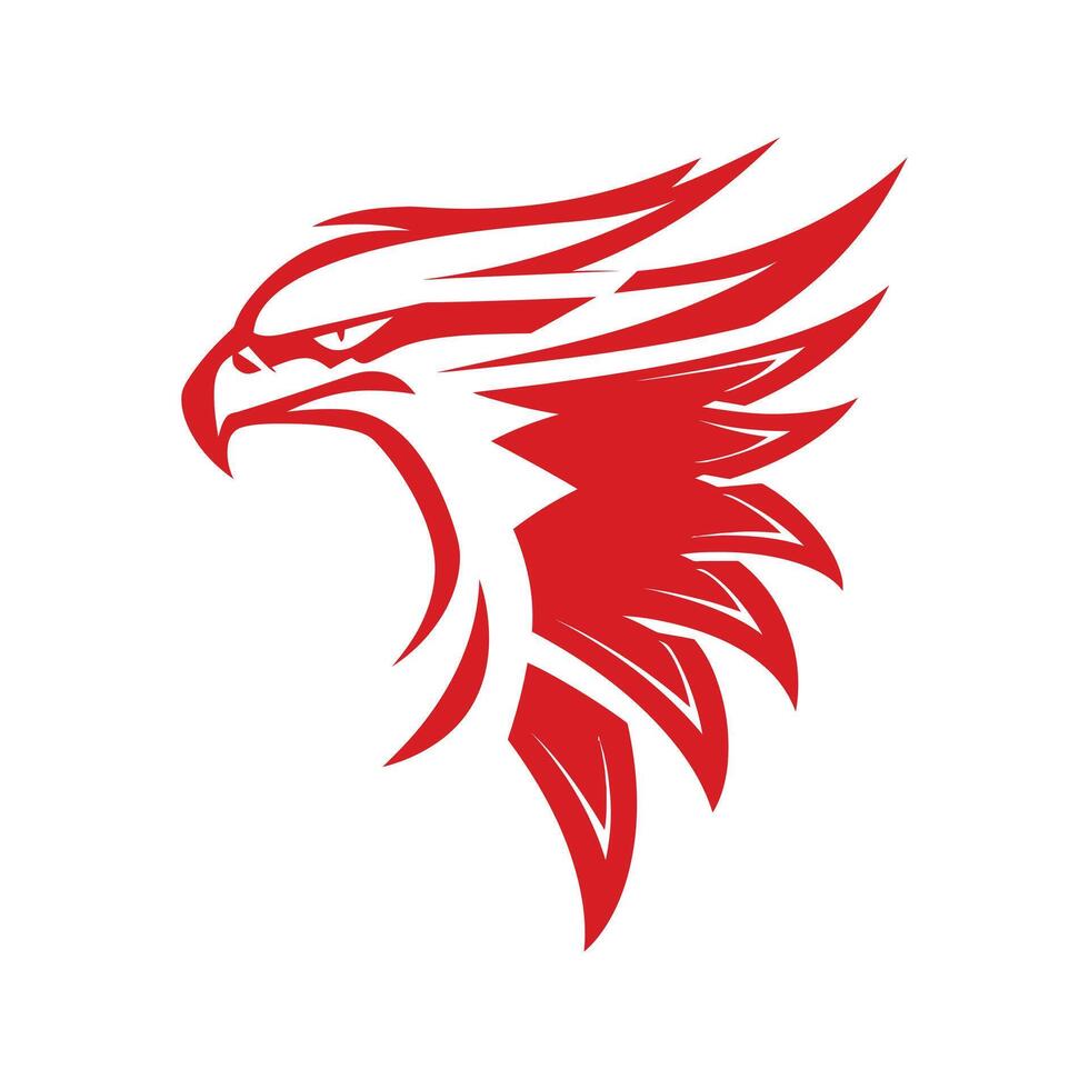 línea Arte cabeza mascota águila colegio sencillo logo ilustración vector