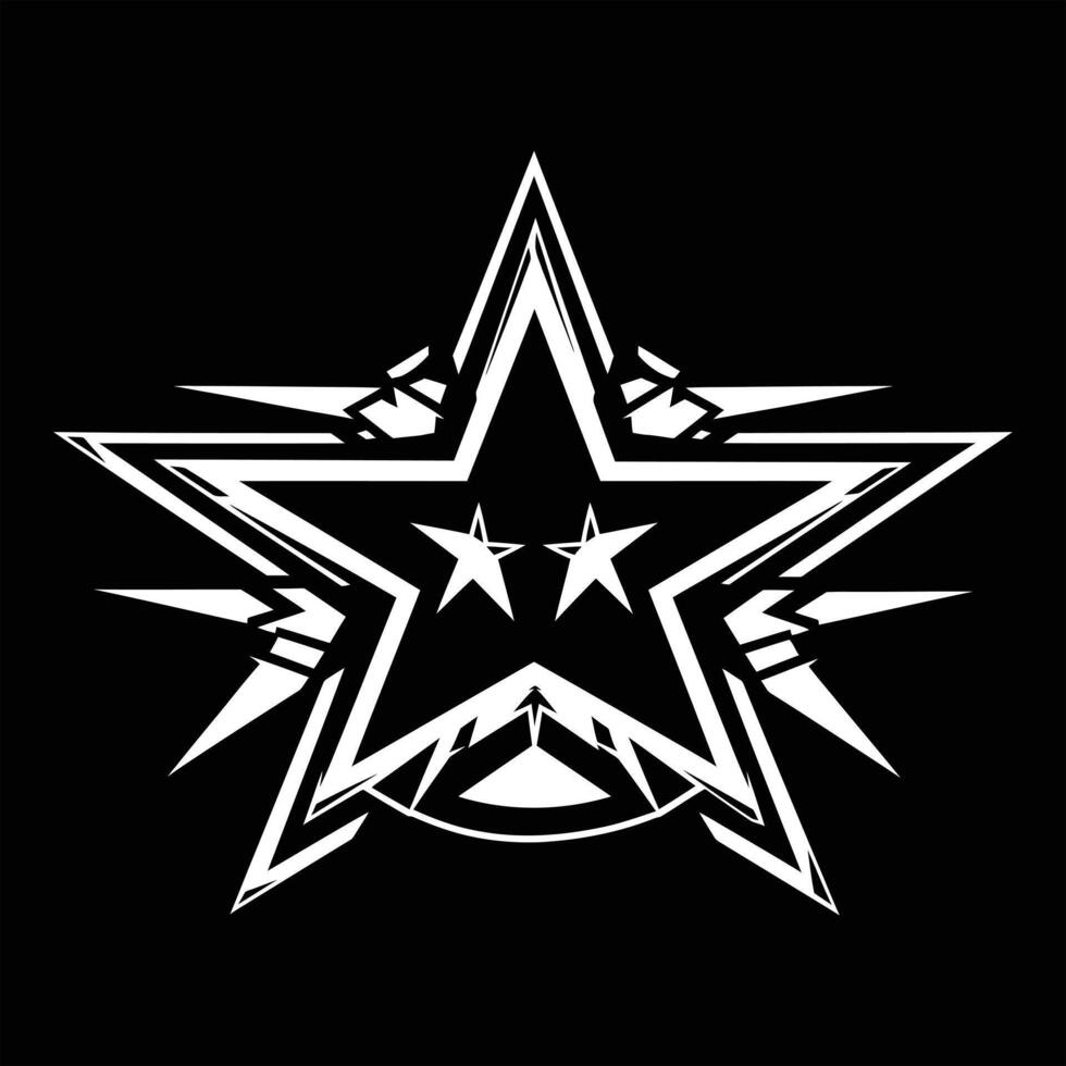 Silhouette of a star logo for soldiers vector