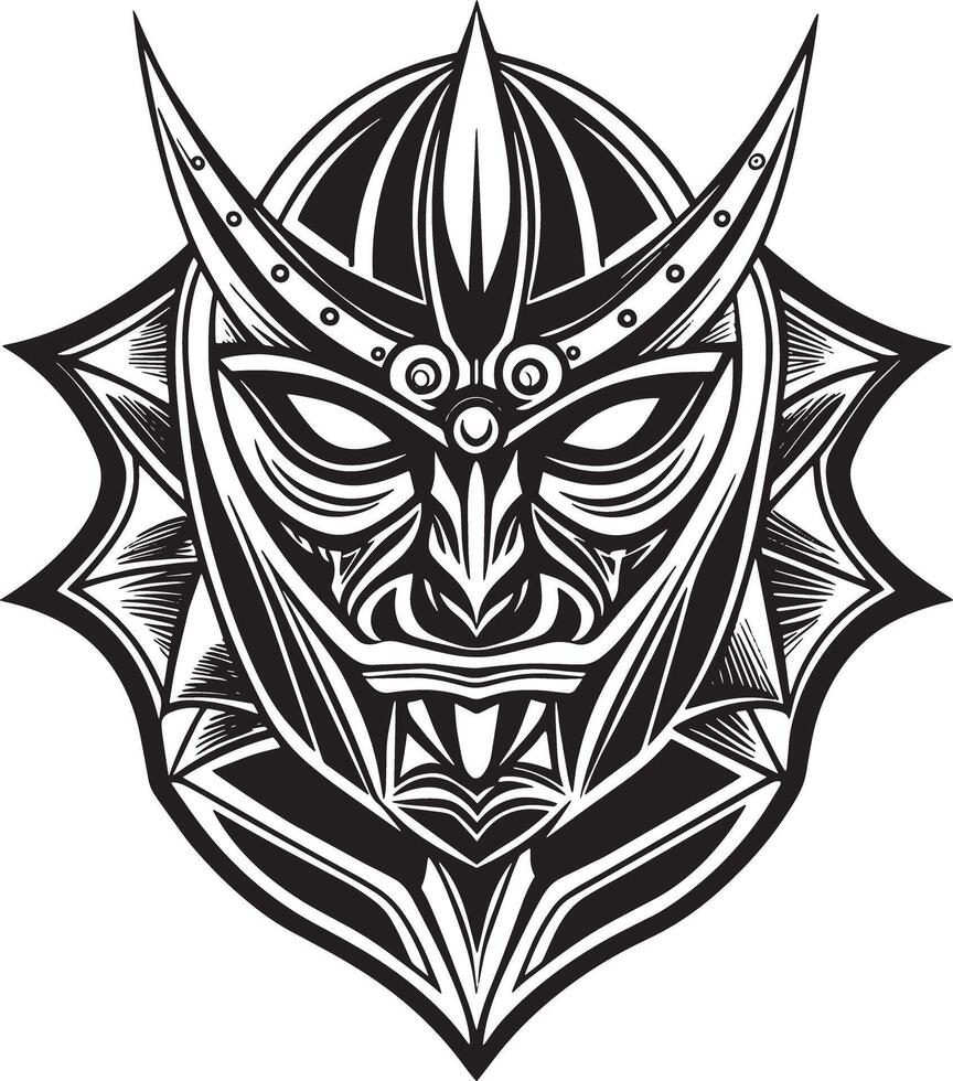 Spartan mask. Black and white illustration isolated on white background vector