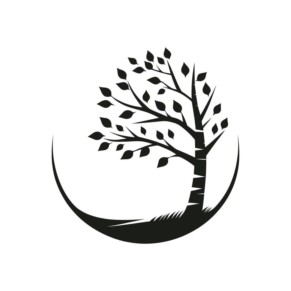 Green World Community Birch Tree Logo for Environmental Initiatives vector