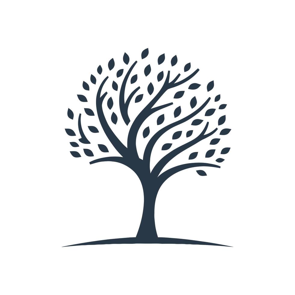 Serenity Symbol icon Concept of Nature-Friendly Willow Tree vector